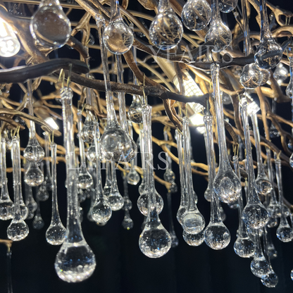 Extra Large Branch Crystal Drops Chandelier for Living/ Dining Room
