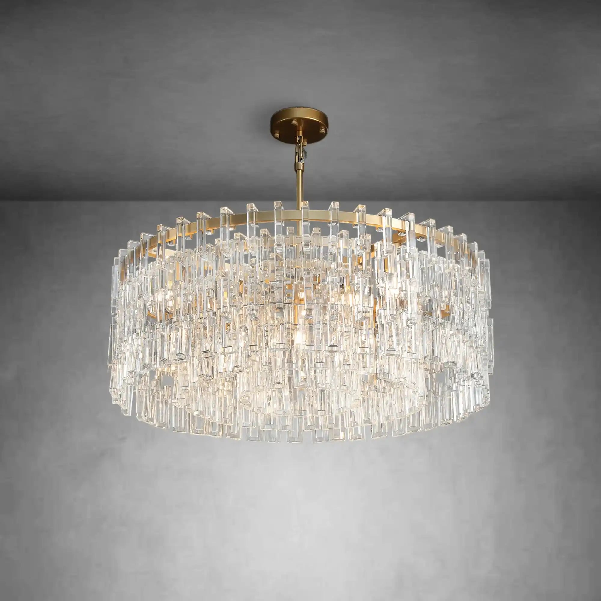 Melody K9 Crystal Round Chandelir for Living Room Bedroom, Kitchen Island