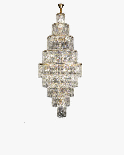 HA Tiered Crystal Foyer Chandelier