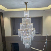 HA Tiered Crystal Foyer Chandelier