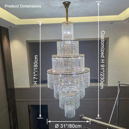Tiered Crystal Foyer Chandelier