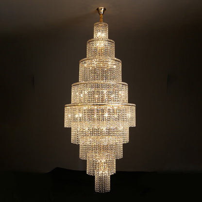 HA Tiered Crystal Foyer Chandelier