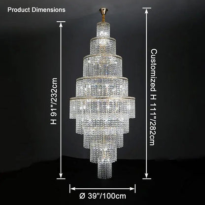 HA Tiered Crystal Foyer Chandelier