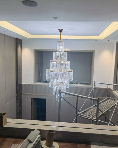 HA Tiered Crystal Foyer Chandelier