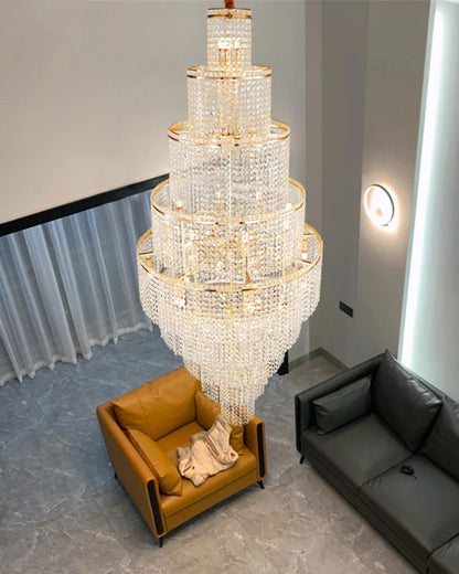 HA Tiered Crystal Foyer Chandelier