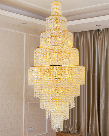 HA Tiered Crystal Foyer Chandelier