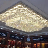 Modern Extra 2/3 Tiered Flush Mount Crystal Chandelier for Large Area