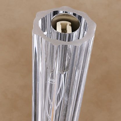 Modern Floral Reeded Glass Chandelier for Living/ Dining Room