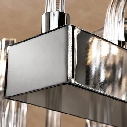 Modern Floral Reeded Glass Chandelier for Living/ Dining Room