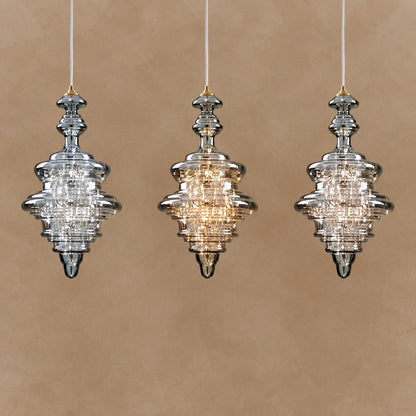Modern Gray Glass Starry Sky Pendant Light Fixture for Dining Room/Bar/Kitchen Island