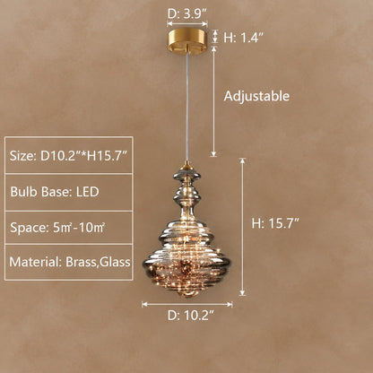 Modern Gray Glass Starry Sky Pendant Light Fixture for Dining Room/Bar/Kitchen Island