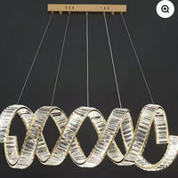 Modern Ring Crystal Chandelier for Dining Room - BrassCustomized 59''Blushlighting