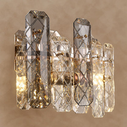 Modern Smoky Gray Crystal Chandelier Gleamy Light Fixture for Living/Dining Room/ Bedroom/ Home Office