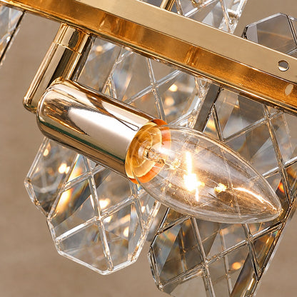 Modern Smoky Gray Crystal Chandelier Gleamy Light Fixture for Living/Dining Room/ Bedroom/ Home Office