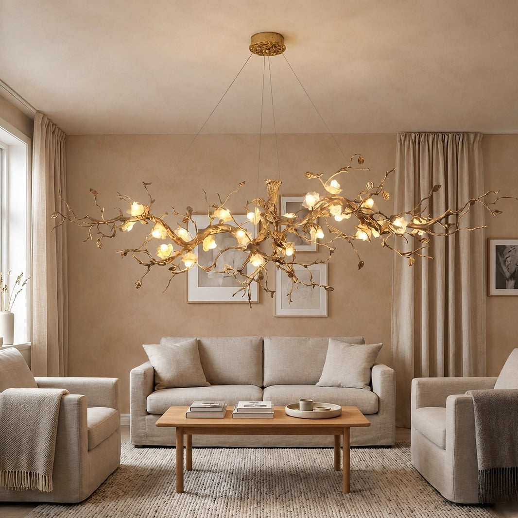 Mona Crystal Flower Branch Chandelier 47.2"-126"