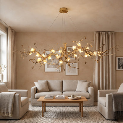Mona Crystal Flower Branch Chandelier 47.2"-126"