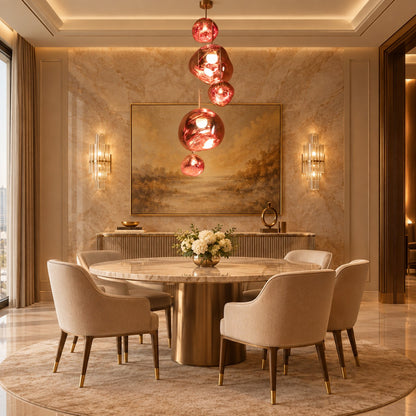 Multi Lava Round Chandelier