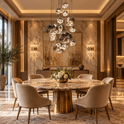 Multi Lava Round Chandelier