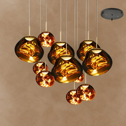Multi Lava Round Chandelier