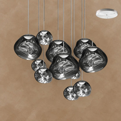Multi Lava Round Chandelier