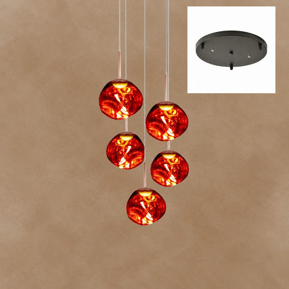 Multi Lava Round Chandelier