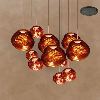 Multi Lava Round Chandelier