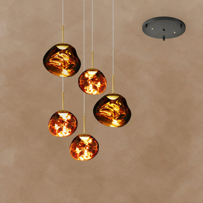 Multi Lava Round Chandelier