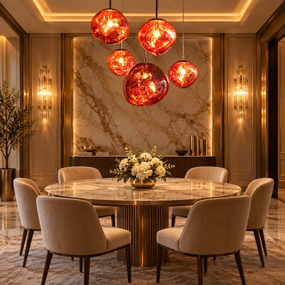 Multi Lava Round Chandelier