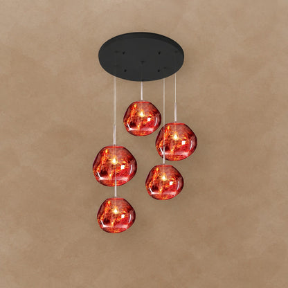 Multi Lava Round Chandelier