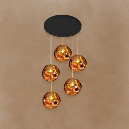 Multi Lava Round Chandelier