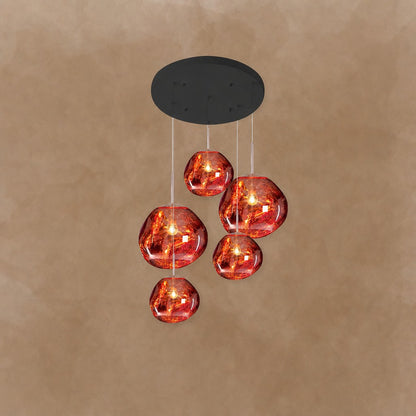 Multi Lava Round Chandelier