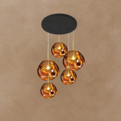 Multi Lava Round Chandelier
