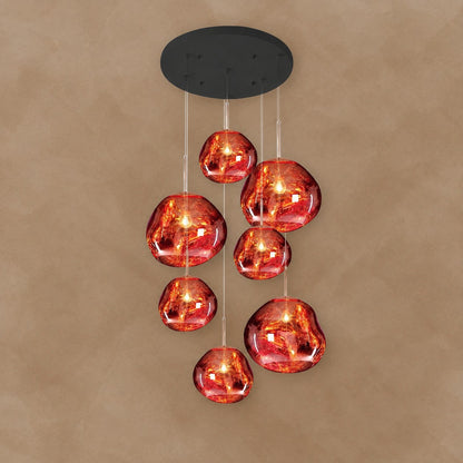 Multi Lava Round Chandelier