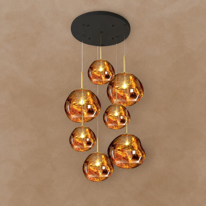 Multi Lava Round Chandelier