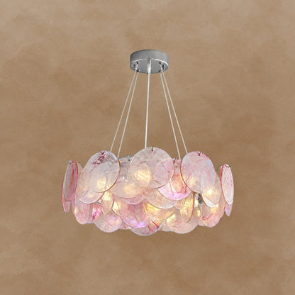 Murano Glass Disc Chandelier 35.4"