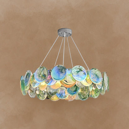 Murano Glass Disc Chandelier 35.4"