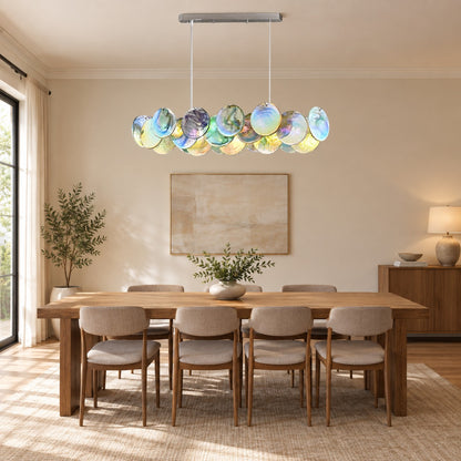 Murano Glass Disc Chandelier 35.4"