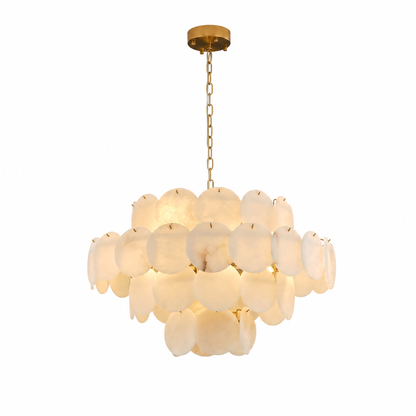 Natural Alabaster 31.5" Round Chandelier