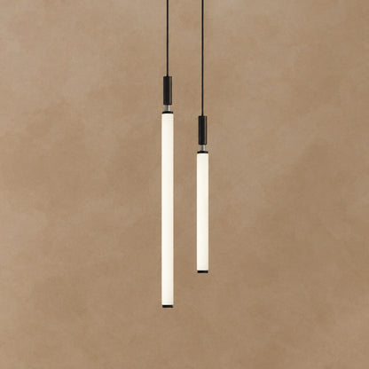 Nordic Fashion Minimalist Black Straight Pendant Chandelier for Bedside/Staircase/Loft/Duplex