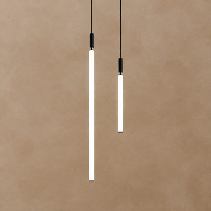 Nordic Fashion Minimalist Black Straight Pendant Chandelier for Bedside/Staircase/Loft/Duplex