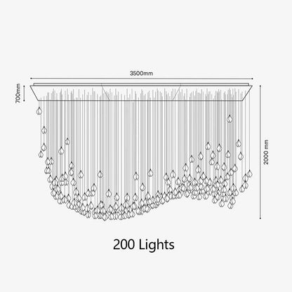 Nordic Magnolia Flower Ceramics Chandelier with Rectangular Canopy