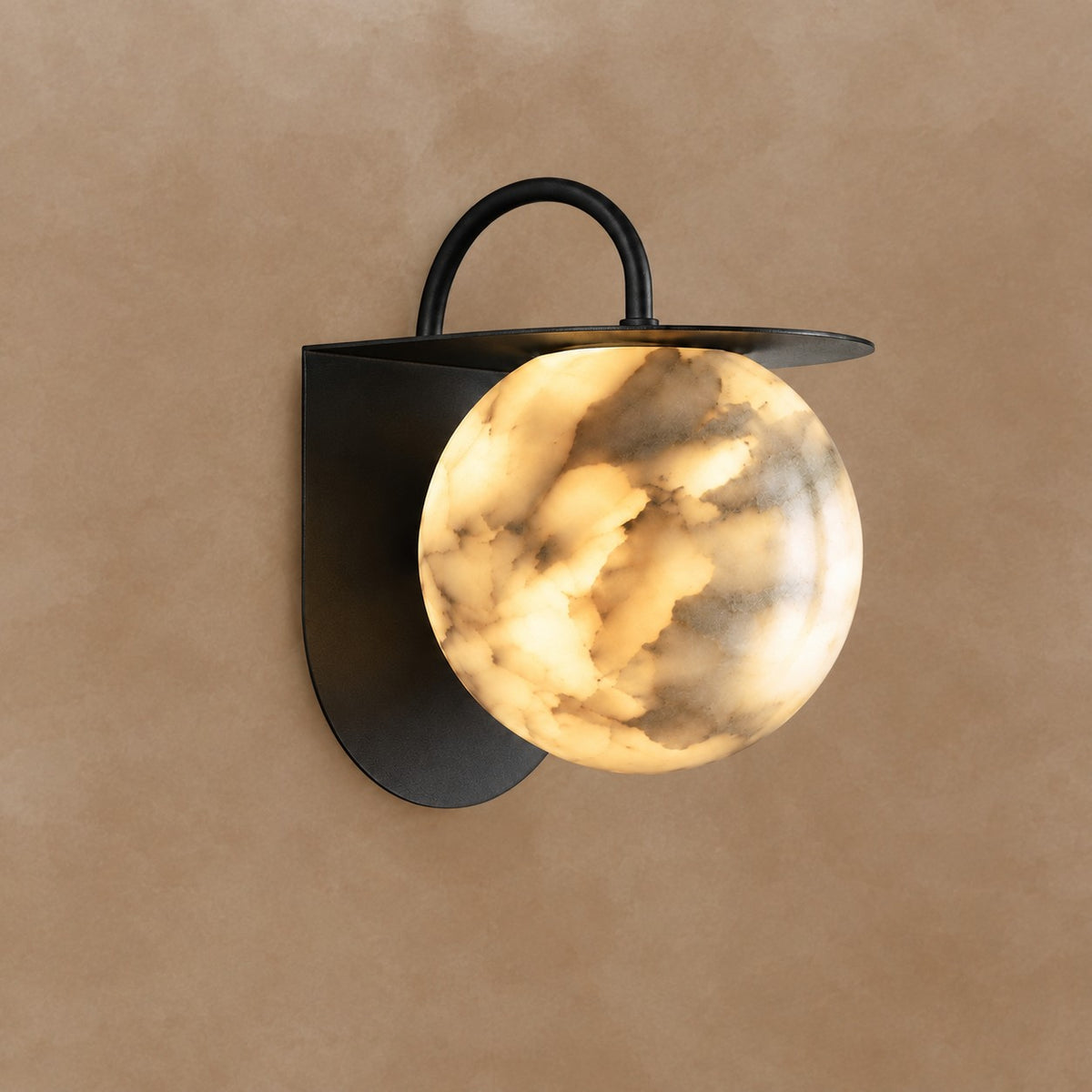 Novera Spanish Alabaster Contemporary Wall Sconce 7.1"