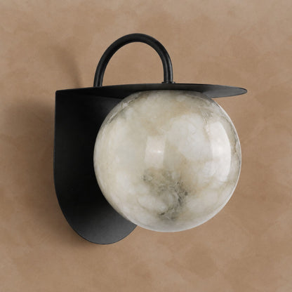 Novera Spanish Alabaster Contemporary Wall Sconce 7.1"