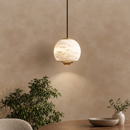 Orbelle Alabaster Globe Modern Pendant Light