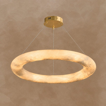 Orbisara Spanish Alabaster Minimalist Ring Pendant 23.6" 31.5"