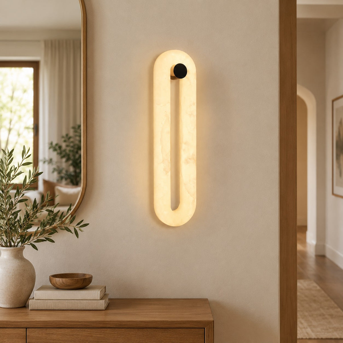 Orelis Spanish Alabaster Minimalist Wall Sconce 15.7" 23.6"
