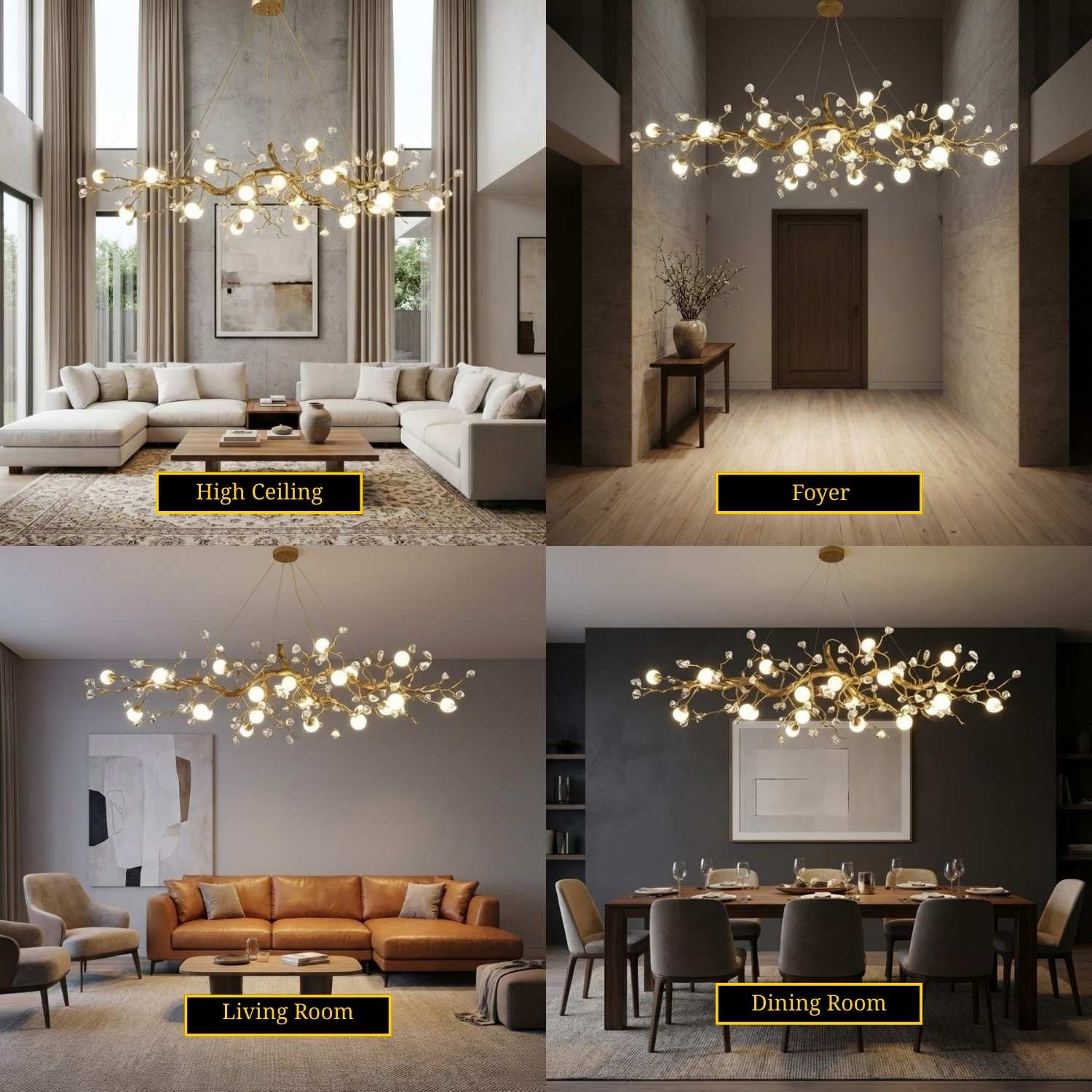 Orgi Statement Linear Branch Chandelier