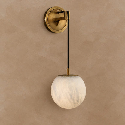 Orlena Spanish Alabaster Mid-Century Modern Wall Sconce
