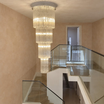Oversized Multi-layer Crystal Ceiling Chandelier for Duplex Luxury Villa/High-Ceiling Space