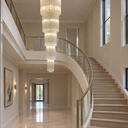 Oversized Multi-layer Crystal Ceiling Chandelier for Duplex Luxury Villa/High-Ceiling Space